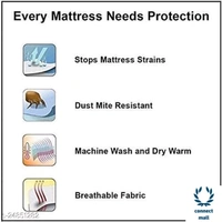 Feather Soft Quilted Micro Fabric Waterproof Elastic Strap Mattress Protector - Blue, (LXW): 78inch × 72 inch